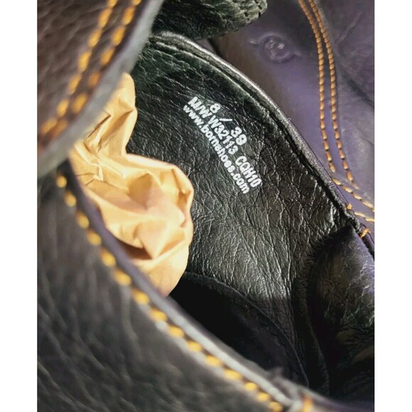 Born Western Ankle Boots Womens 8 Dark Brown-Yellow Stitch Cowgirl Thick Leather - Picture 5 of 13